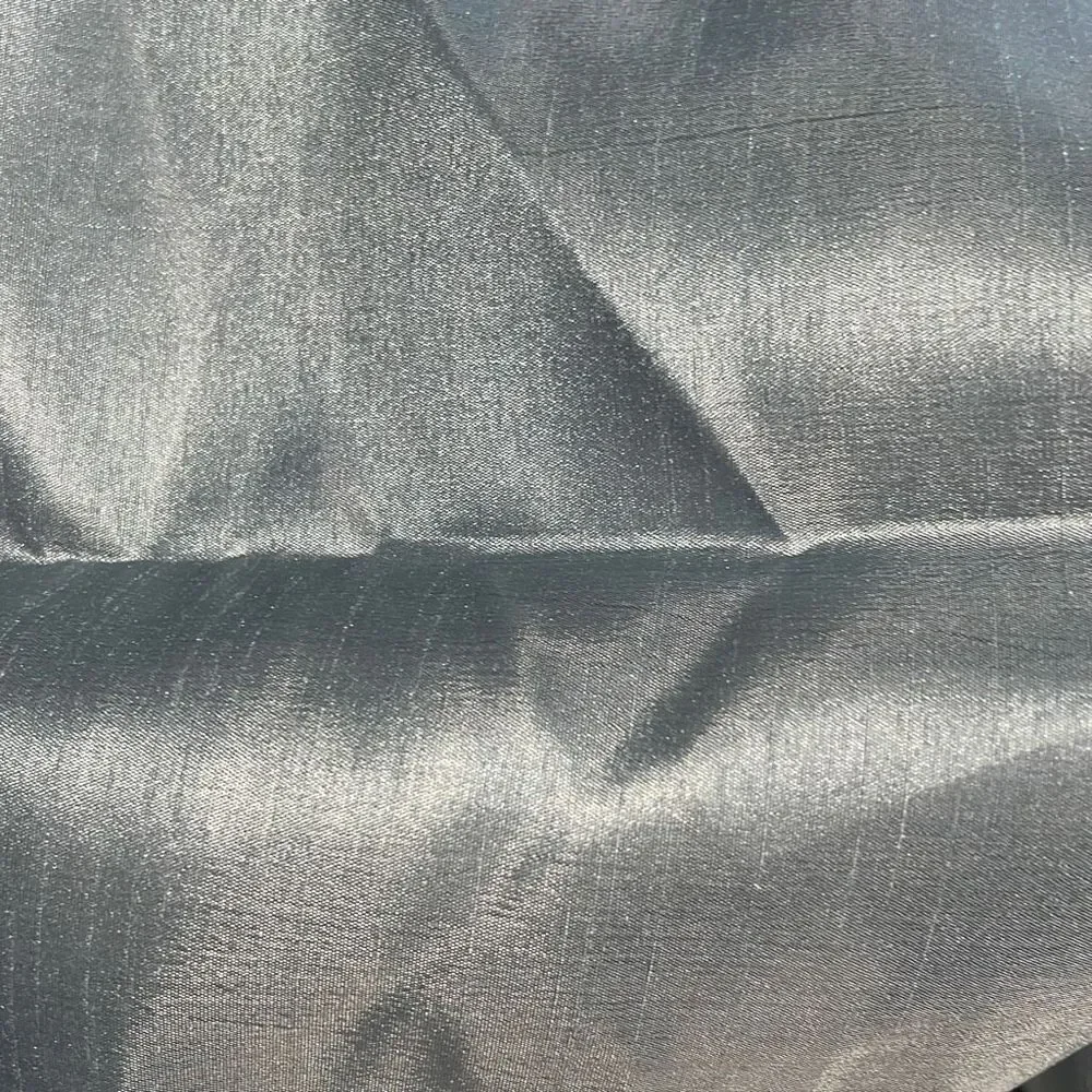Set Of 2 Home Metallic Gray Floor Length Plain Voile Rod Pocket Panel Curtain OS